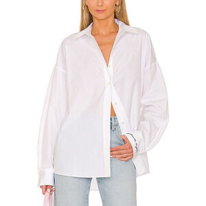 Favorite Daughter 'The Ex Boyfriend' White Cotton Shirt Size XS